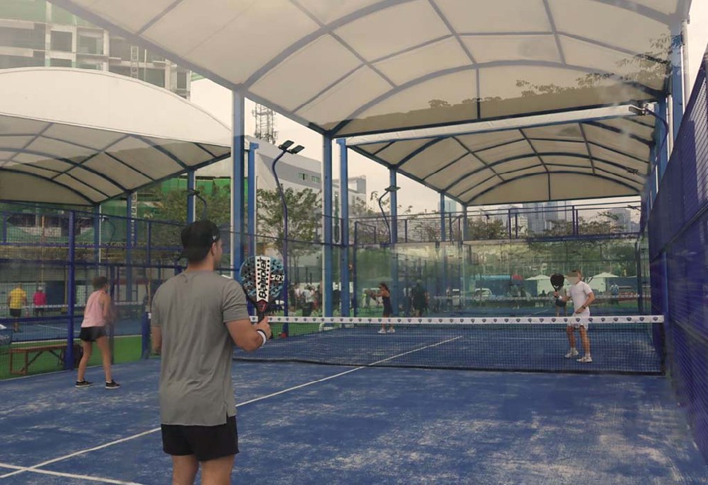 Padel court roof installation Manila,Manila Club Philippines padel court