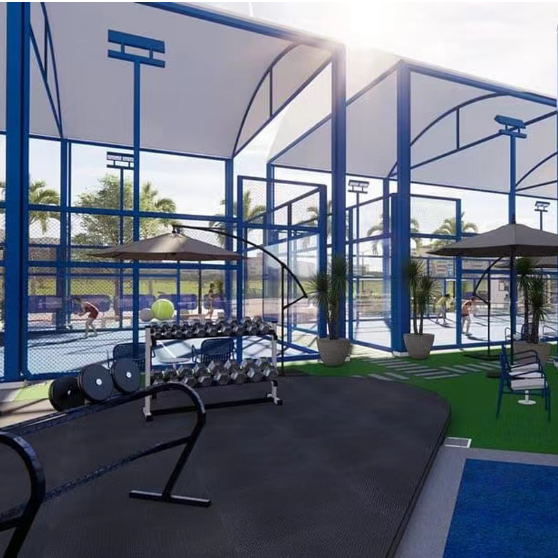 Hot Sell Panoramic Padel Court With Roof From China